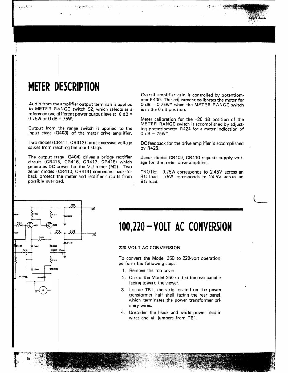MARANTZ 250 STEREO POWER AMPLIFIER Repair Manual preview img 10