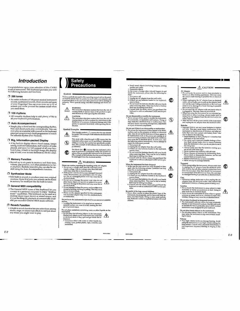 Service Manual CASIO CTK-601 ELECTRONIC KEYBOARD preview img 3