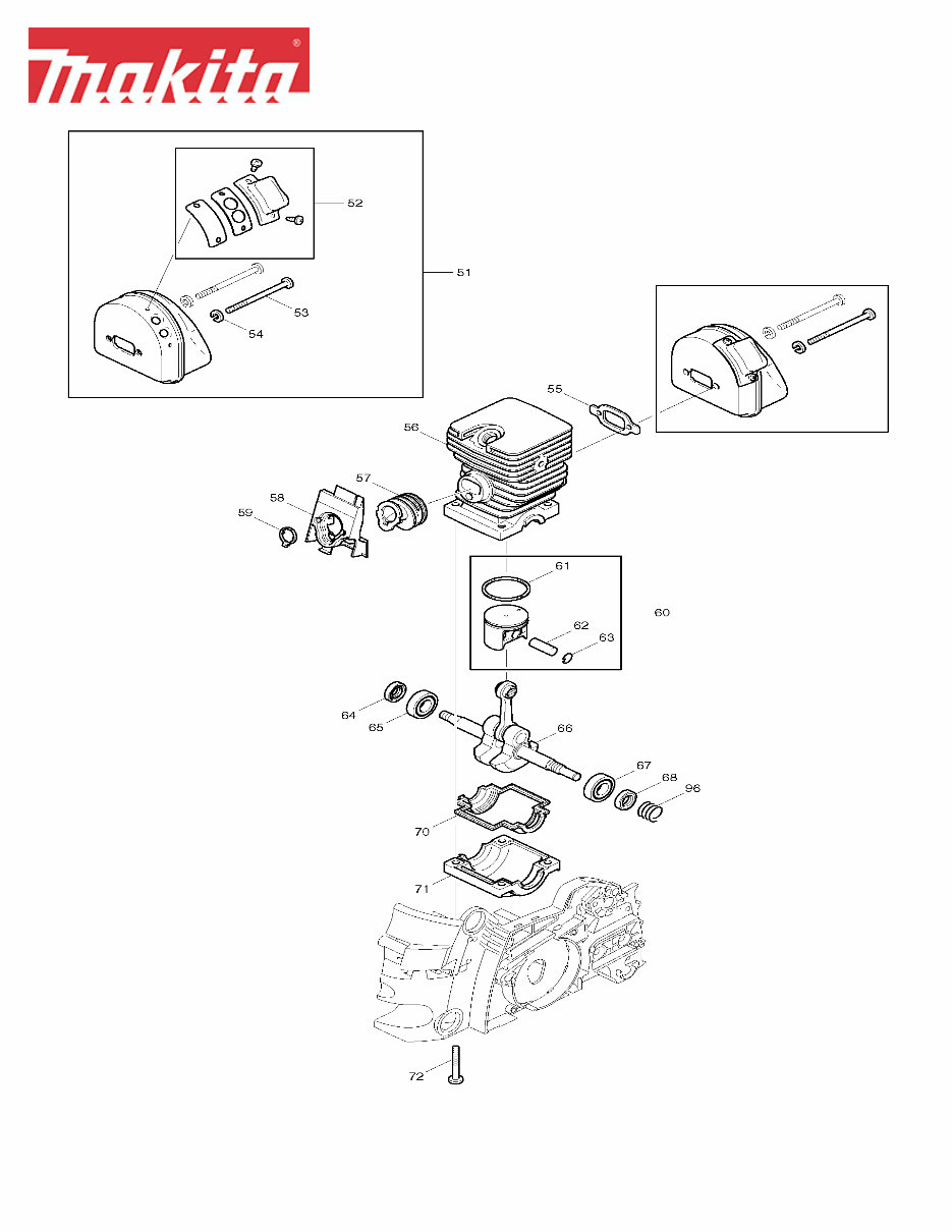 MAKITA DCS34 CHAINSAW Parts IPL Manual Exploded View preview img 3