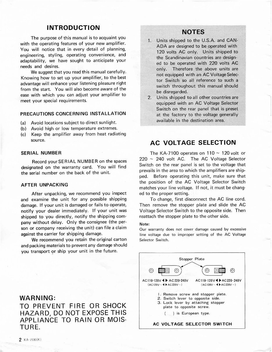 Kenwood KA-7100 Service Manual preview img 2