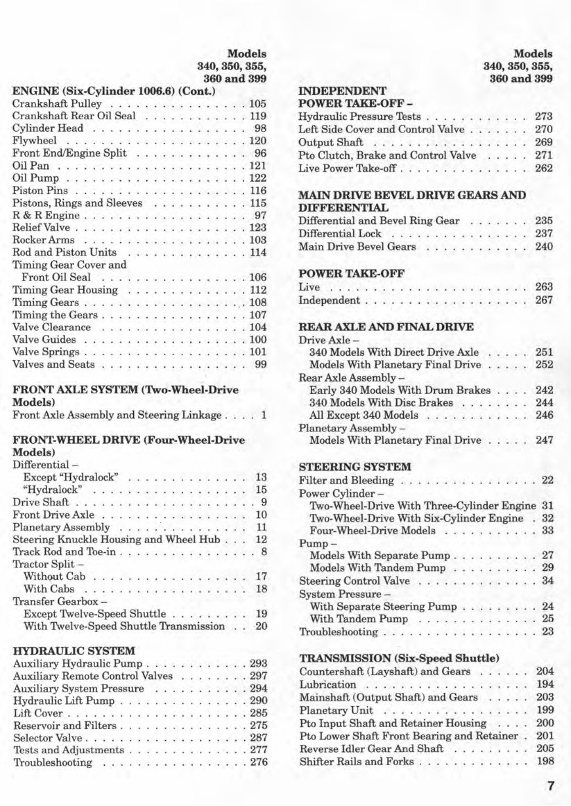 Massey Ferguson MF350 Tractor OEM Service & Repair Manual preview img 4