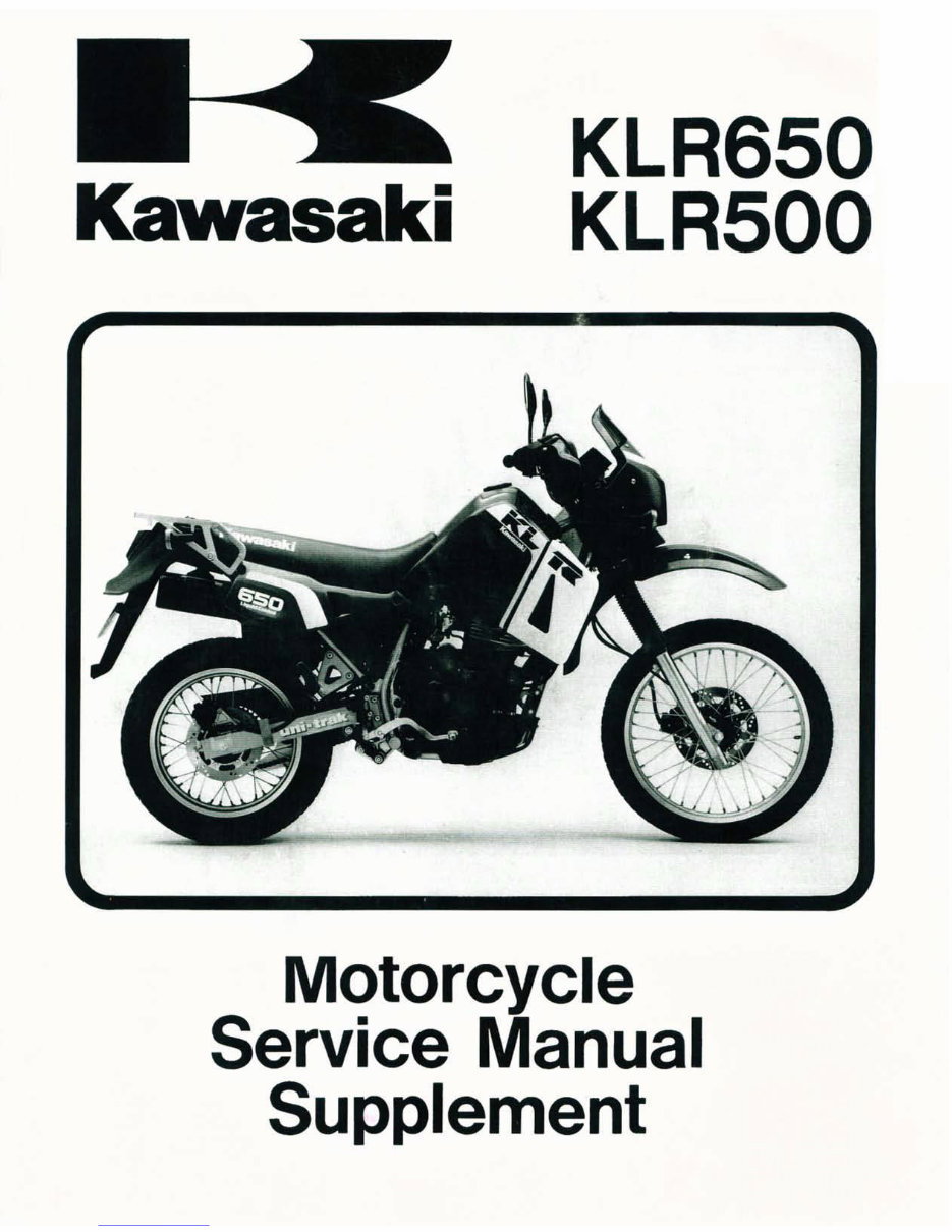 1987-1995 Kawasaki KLR650 KLR500 KL650 KL500 Motorcycle Service & Repair Manual preview img 1