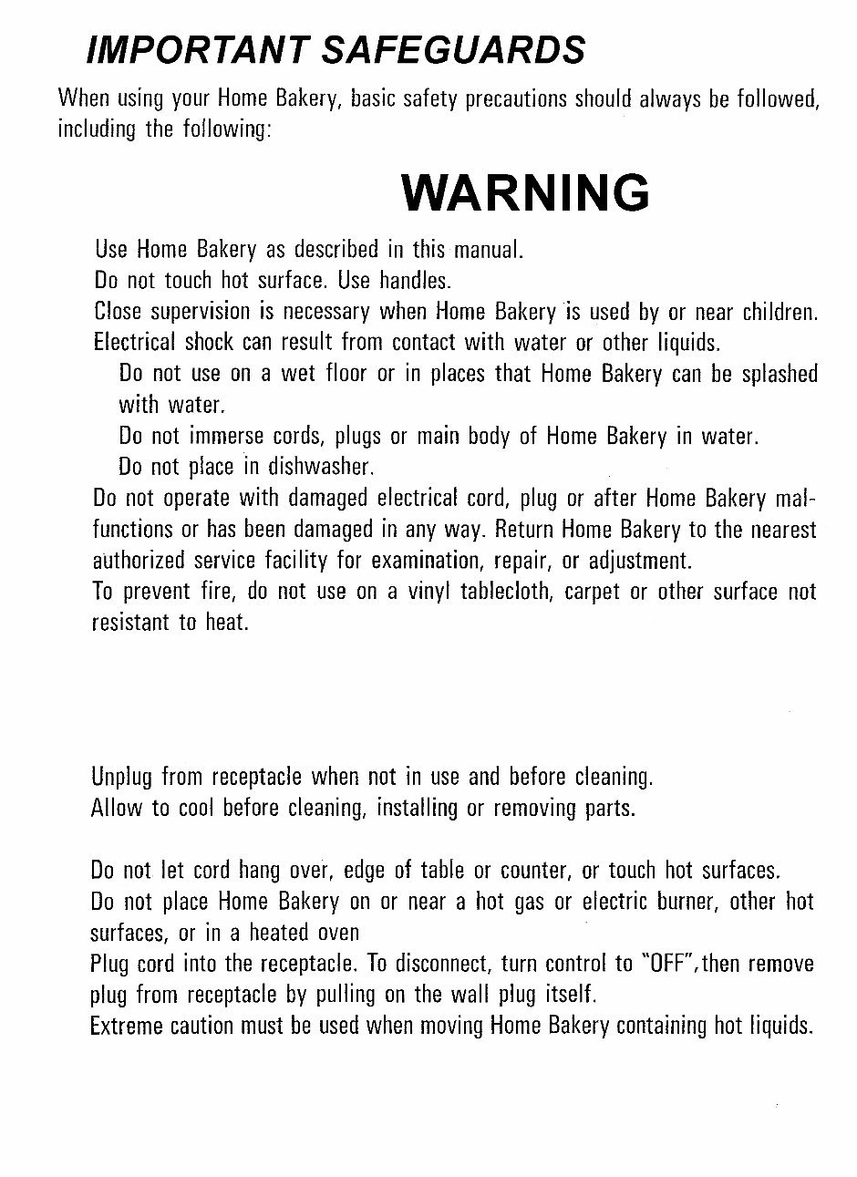 Hitachi Home Bakery Breadmaker Parts Model HBB101 Instruction Manual Recipes Cookbook preview img 2