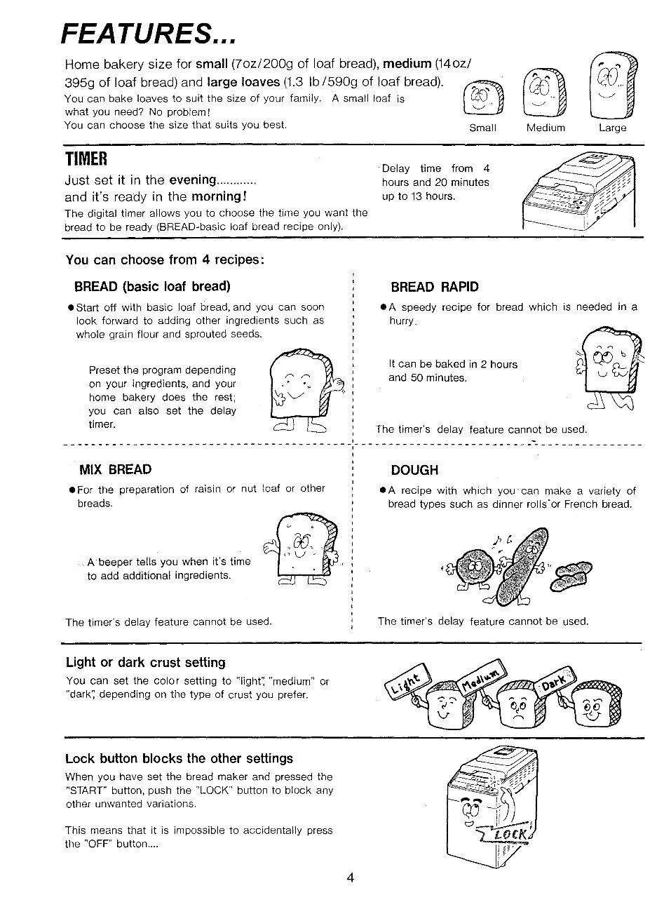 Hitachi Home Bakery Breadmaker Parts Model HBB101 Instruction Manual Recipes Cookbook preview img 5
