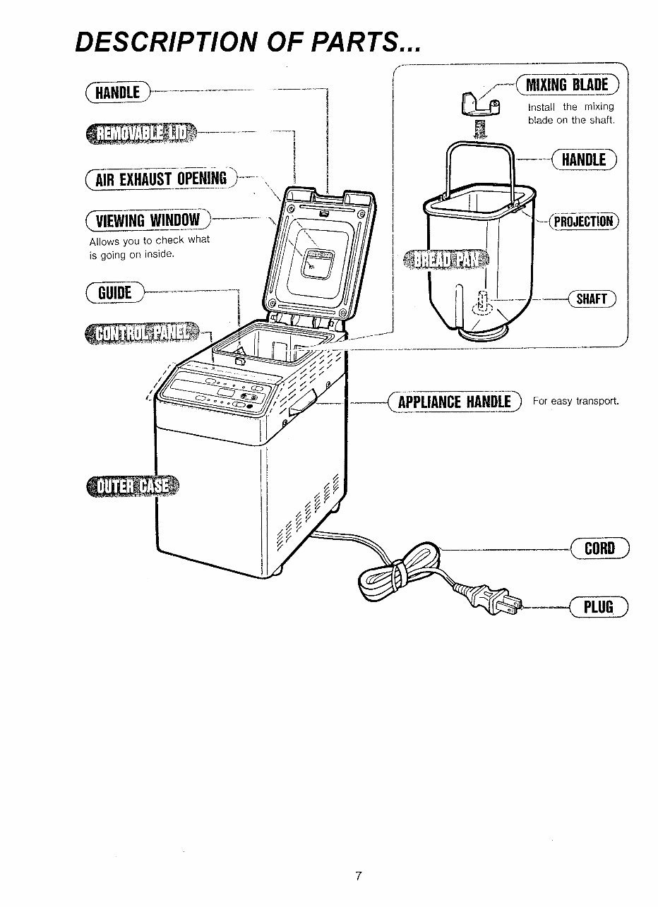 Hitachi Home Bakery Breadmaker Parts Model HBB101 Instruction Manual Recipes Cookbook preview img 8