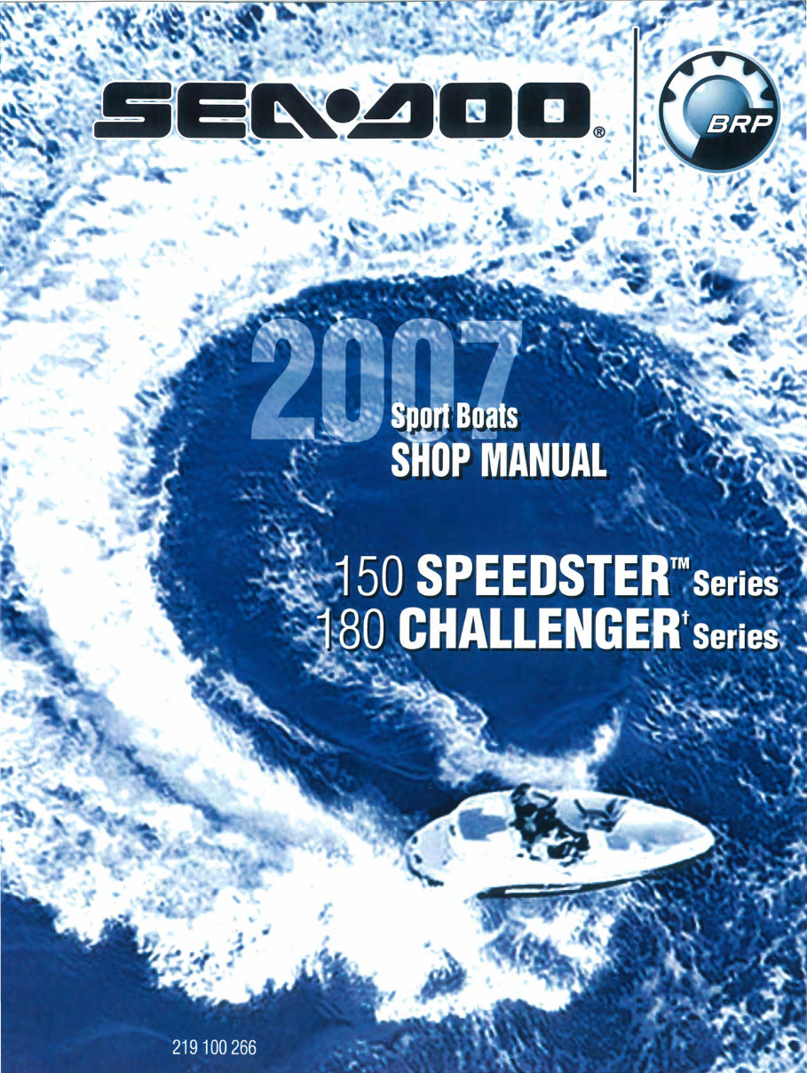 2007-2008 Seadoo 150 Speedster, 180-230 Challenger, 230 Wake Boats Service & Repair Manual preview img 1