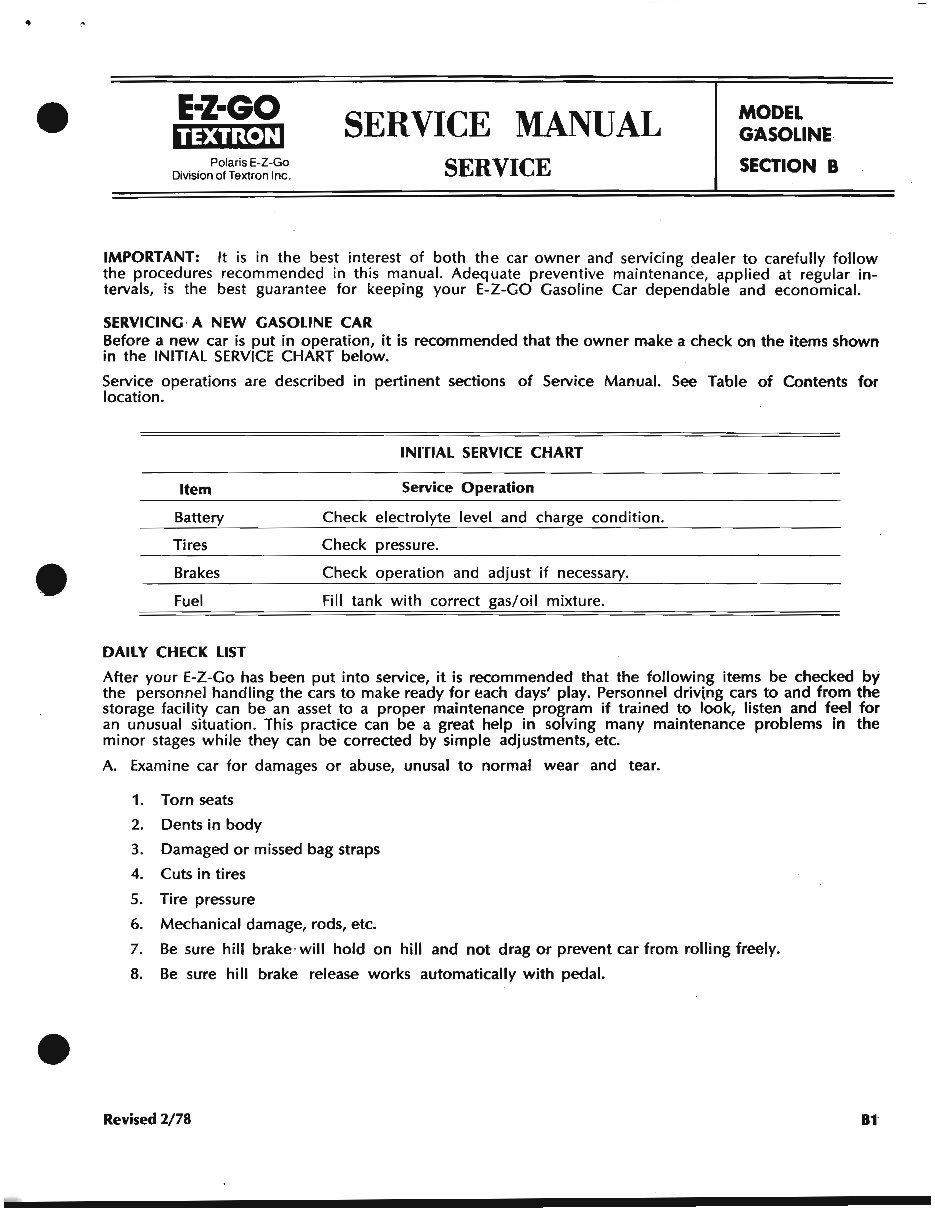1970 E-Z-Go GX-440/GX-444 Golf Cars OEM Service & Repair Manual preview img 10