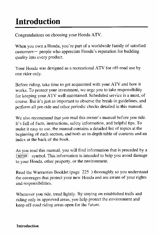 2003 Honda ATV TRX500FA Fourtrax Foreman Rubicon Owners Manual preview img 2