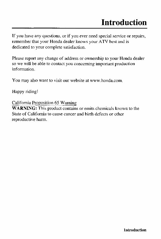 2003 Honda ATV TRX500FA Fourtrax Foreman Rubicon Owners Manual preview img 3