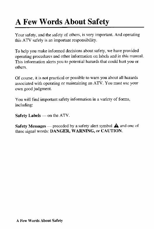 2003 Honda ATV TRX500FA Fourtrax Foreman Rubicon Owners Manual preview img 4