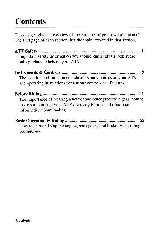 2003 Honda ATV TRX500FA Fourtrax Foreman Rubicon Owners Manual preview img 6