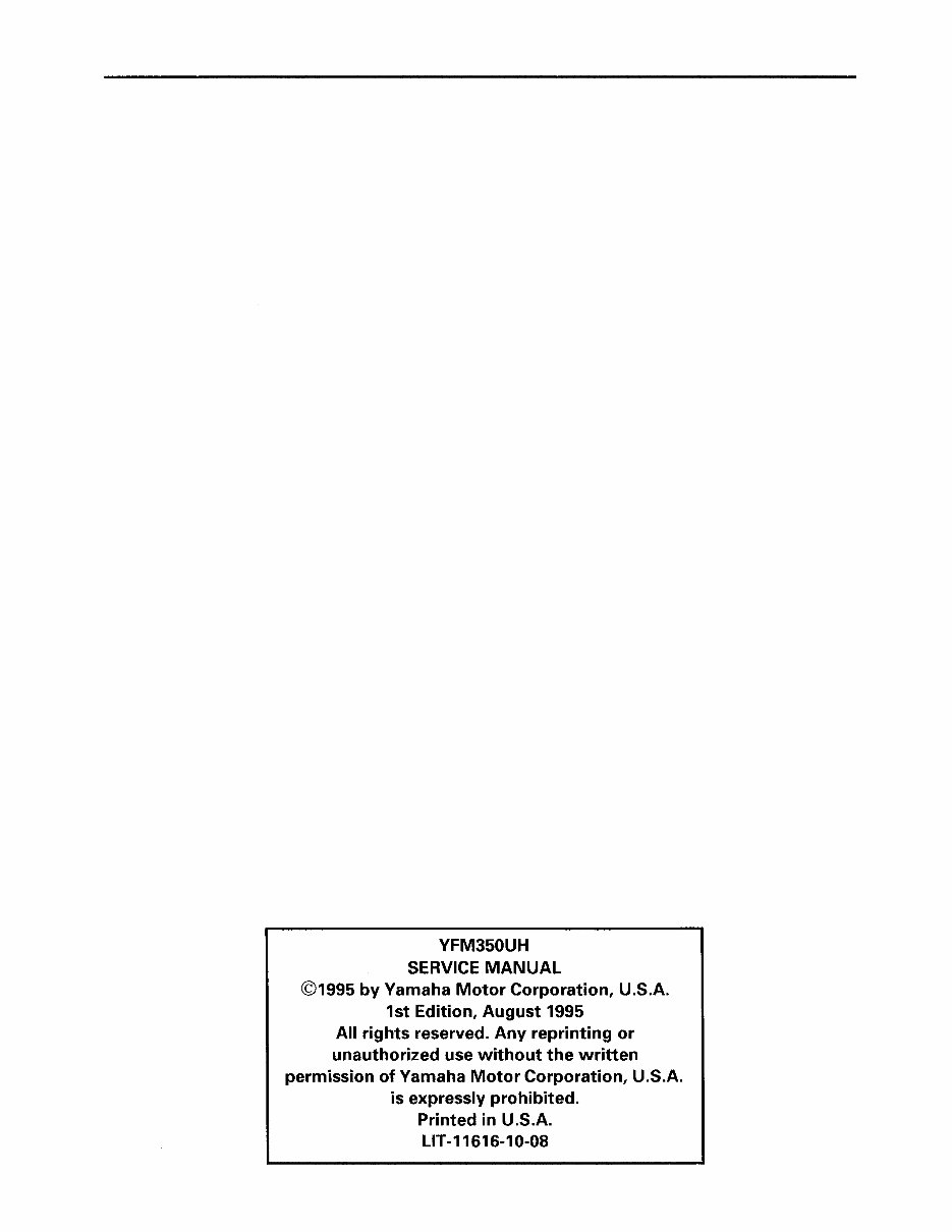 1996-1999 Yamaha YFM350UH Big Bear ATV OEM Service & Repair Manual preview img 2