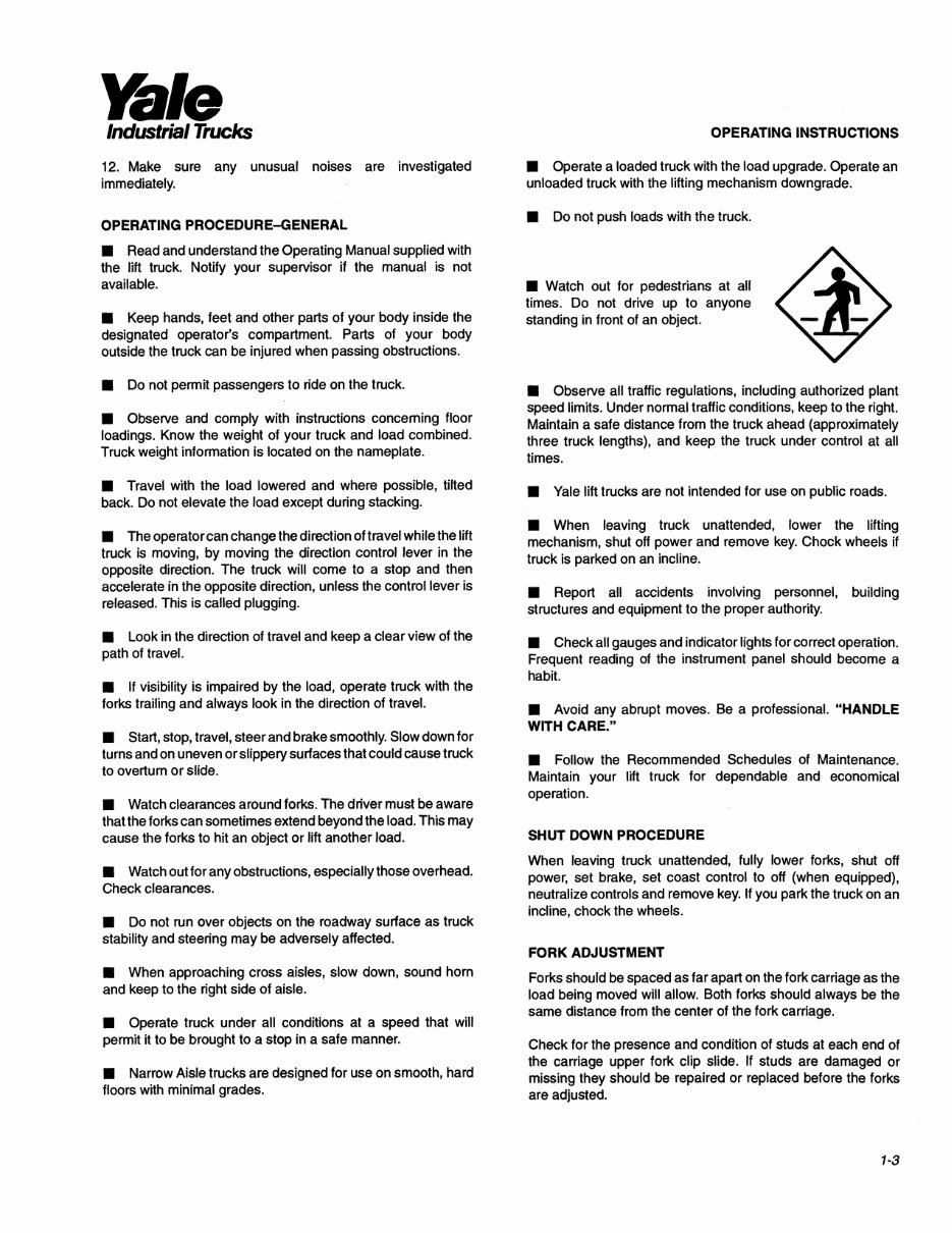 Yale NR 040 AD Electric Forklift Factory Service & Work Shop Manual preview img 8