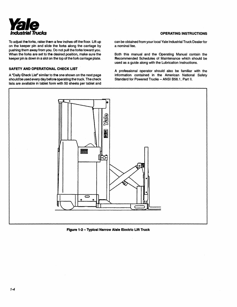 Yale NR 040 AD Electric Forklift Factory Service & Work Shop Manual preview img 9