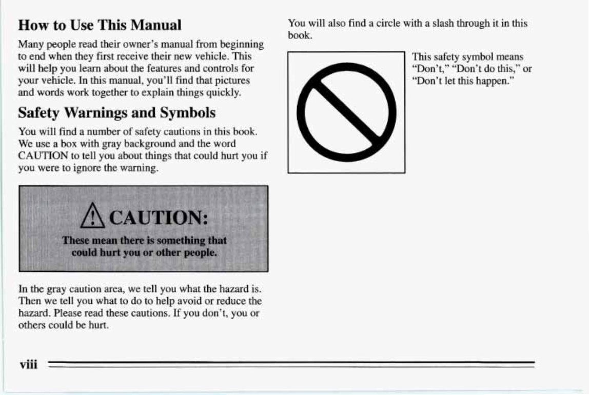 1995 CHEVY / CHEVROLET Corvette Owners Manual preview img 10
