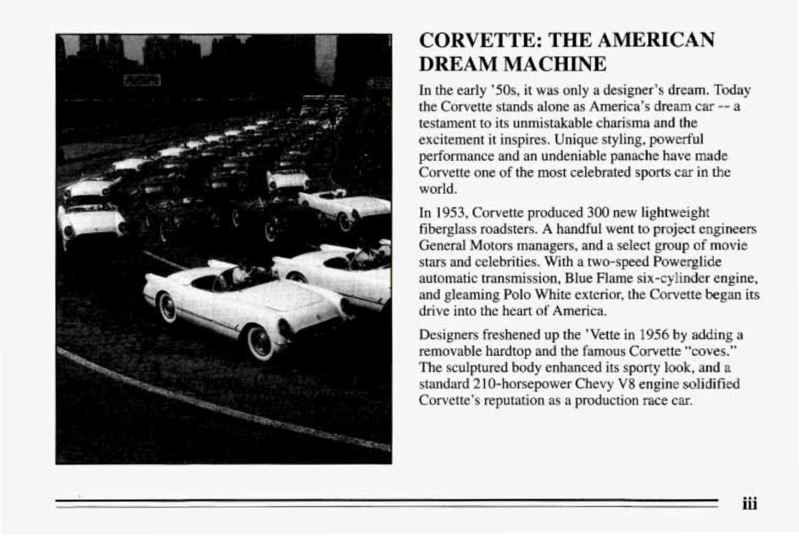 1995 CHEVY / CHEVROLET Corvette Owners Manual preview img 5