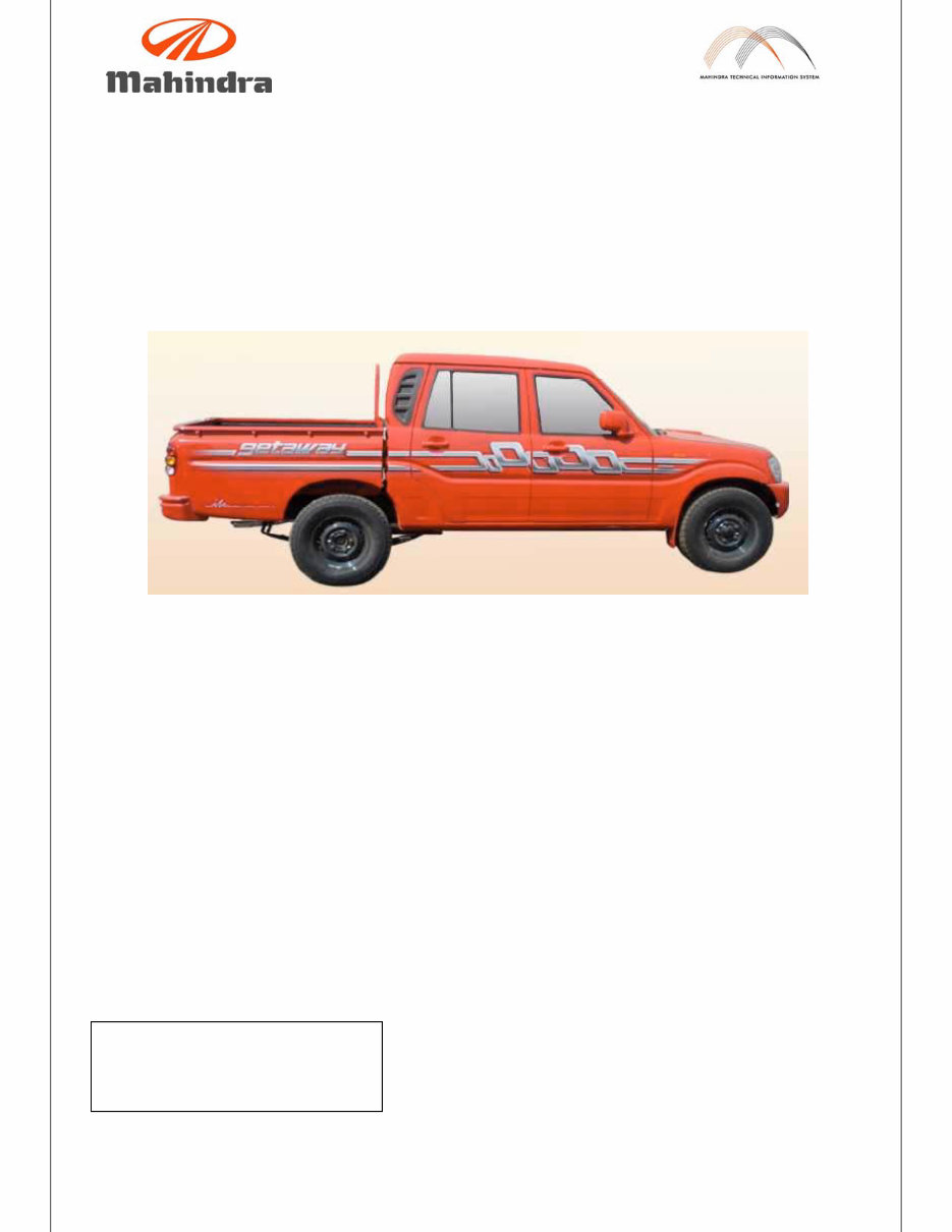 2006-2014 Mahindra Scorpio Pickup Truck Getaway Service & Repair Manual preview img 1