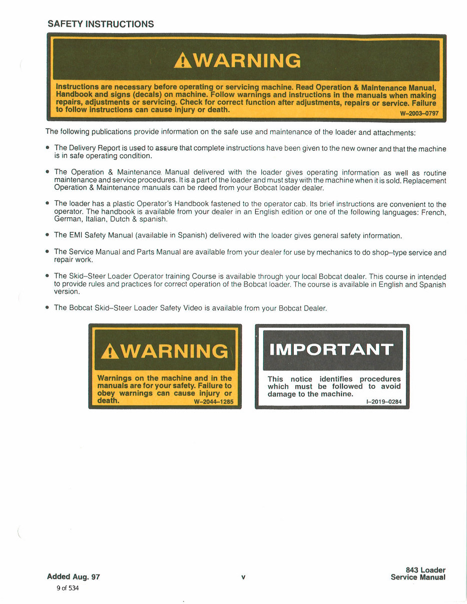 Model 843 843B Skid Steer Loader Repair Manual preview img 9