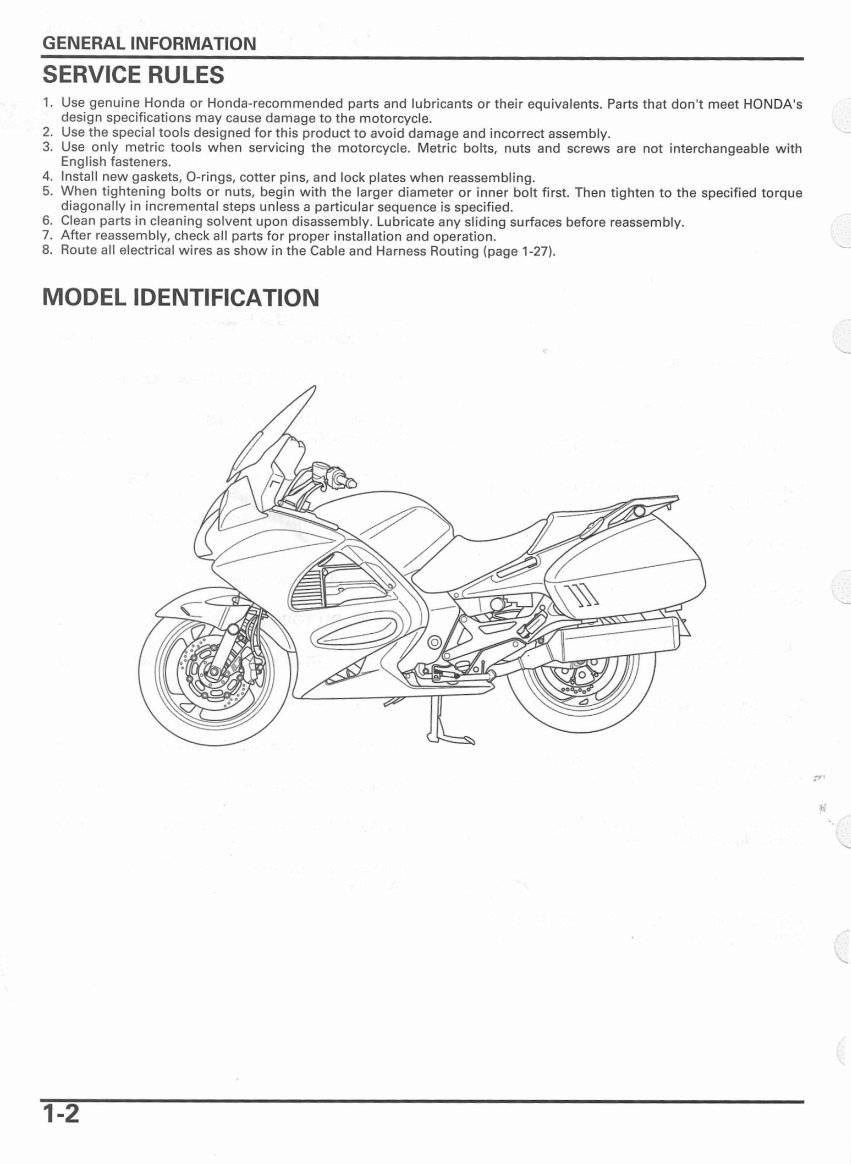2003-2007 Honda ST1300 ST1300A ABS Pan European Service & Repair Manual preview img 6