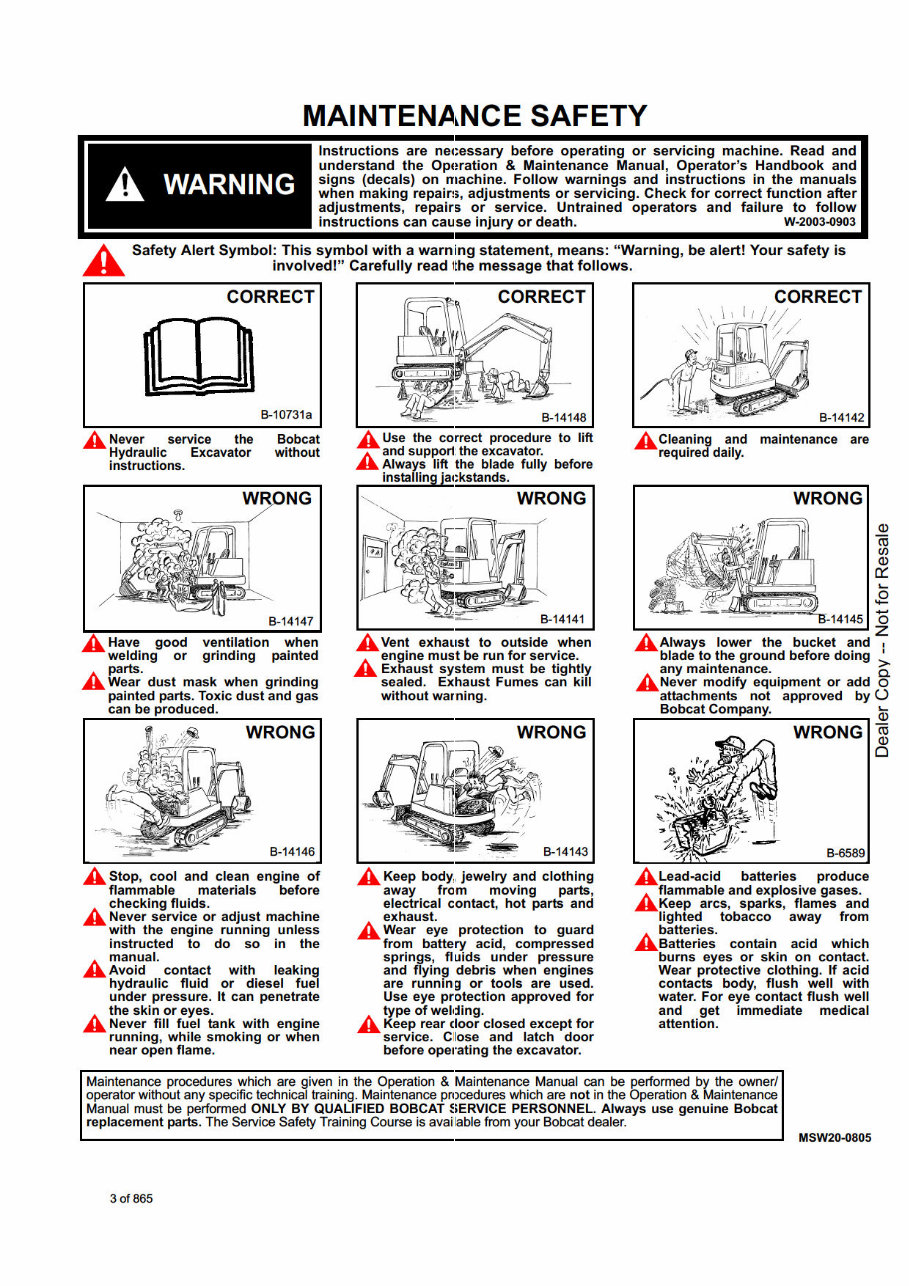 Bobcat 331/331 E/334 Compact Excavators OEM Service & Repair Manual preview img 3