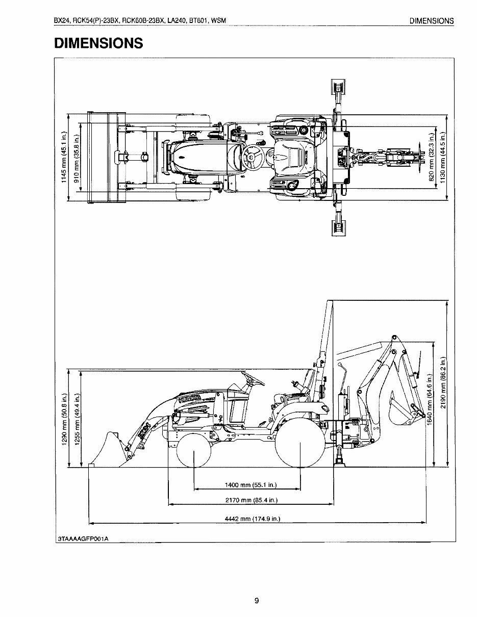 KUBOTA BX24 Tractor LA240 Loader BT601 BACKHOE RCK MOWER SRM preview img 9