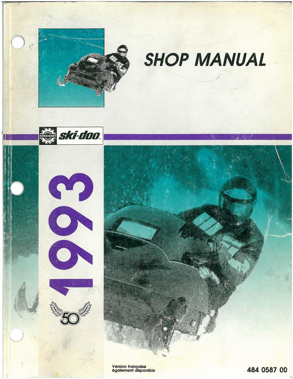 1993 Bombardier SkiDoo Snowmobile Repair Manual preview img 1