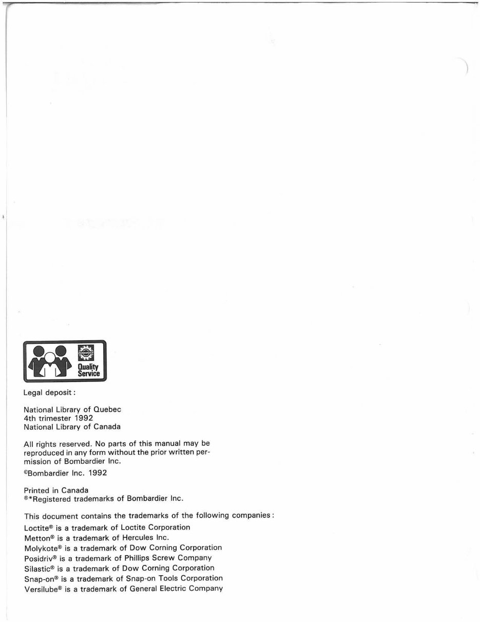 1993 Bombardier SkiDoo Snowmobile Repair Manual preview img 3