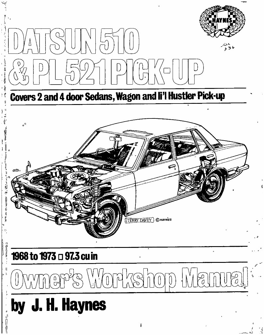 1968-1973 Datsun 510 and PL 521 Pick-Up Service & Repair Manual preview img 1