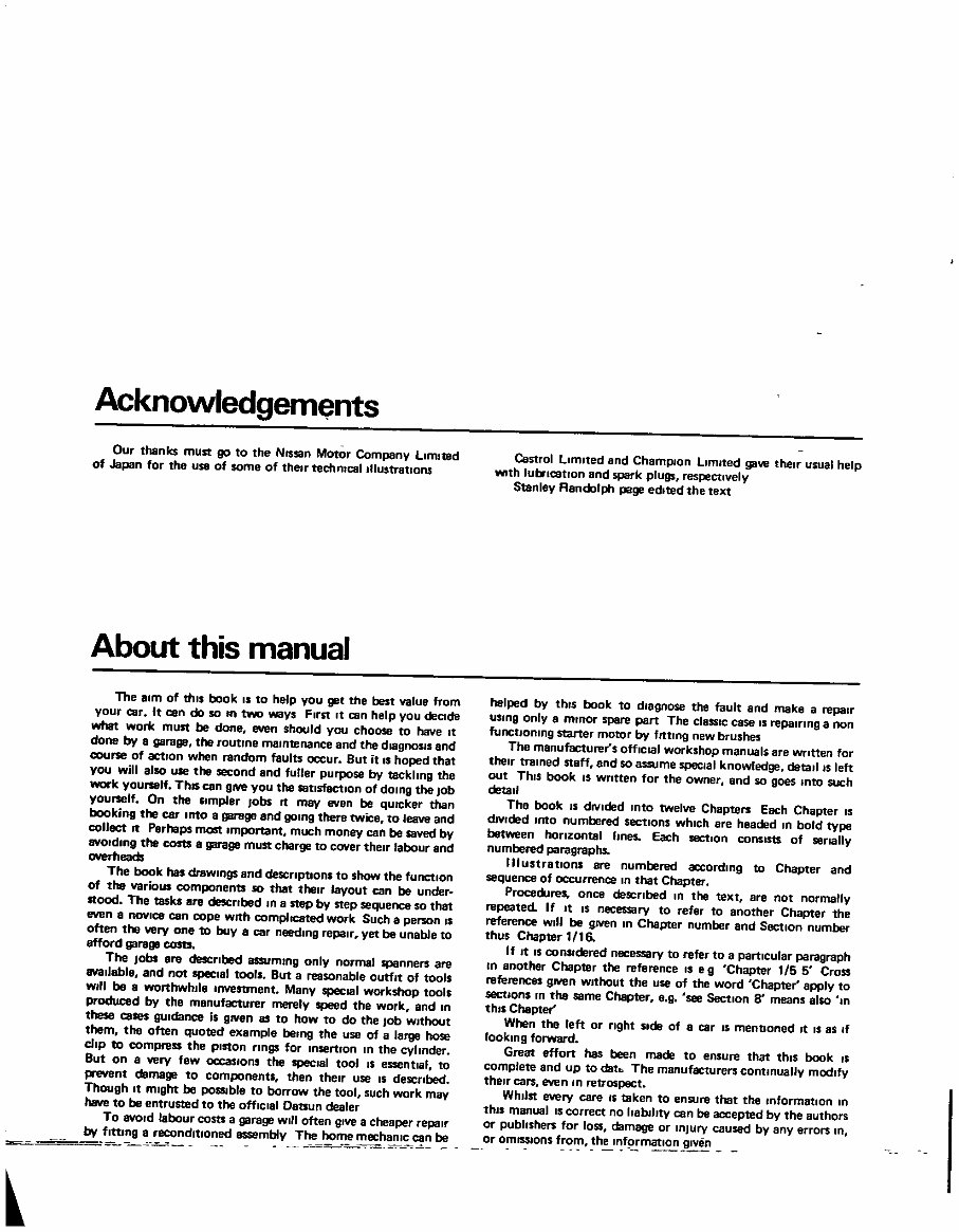 1968-1973 Datsun 510 and PL 521 Pick-Up Service & Repair Manual preview img 3