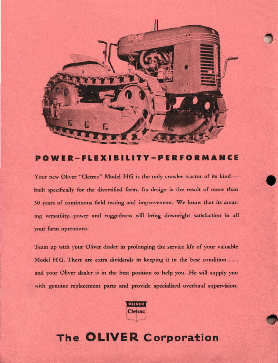 Oliver Cletrac HG Tractor Full Service & Repair Manual preview img 2
