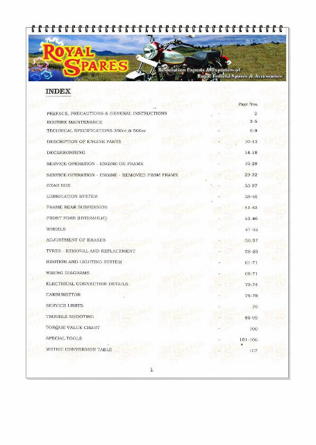 Royal Enfield Bullet 350/500 Service & Repair Manual preview img 1