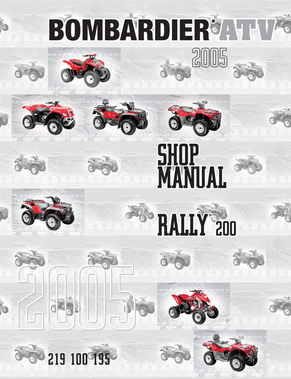 2005 Bombardier Rally 200 ATV Repair Manual preview img 1