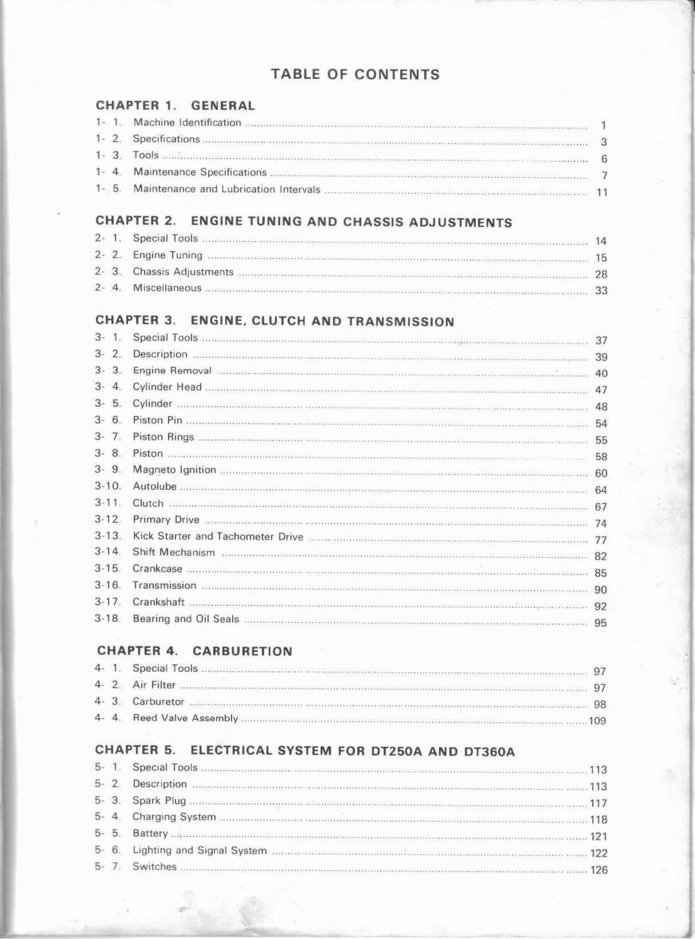 Yamaha DT250A/360A Service & Repair Manual preview img 7