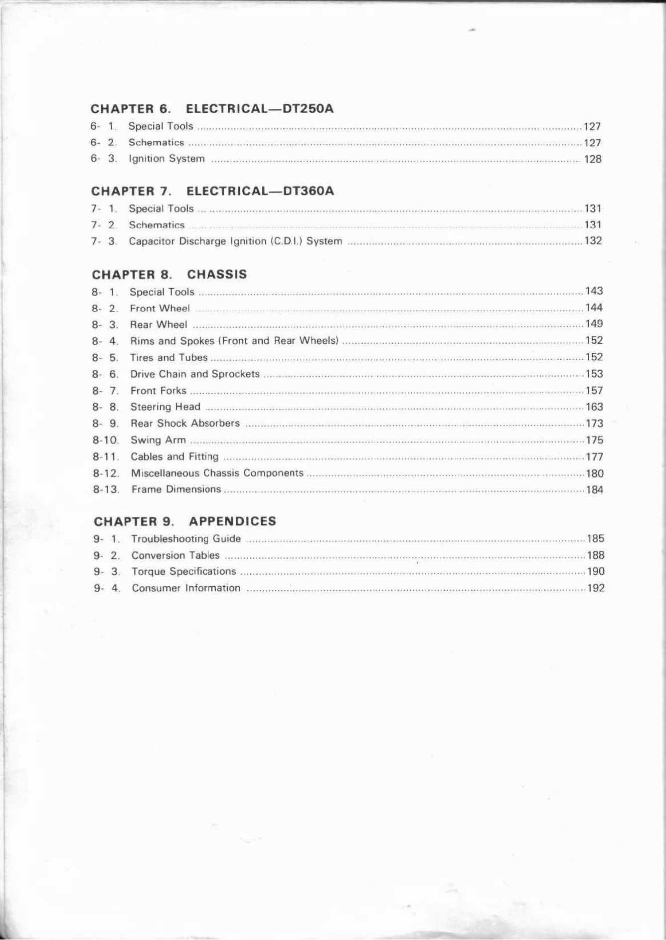 Yamaha DT250A/360A Service & Repair Manual preview img 8
