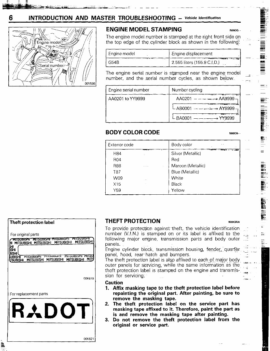 MITSUBISHI STARION-CONQUEST TURBO Workshop Manual preview img 6