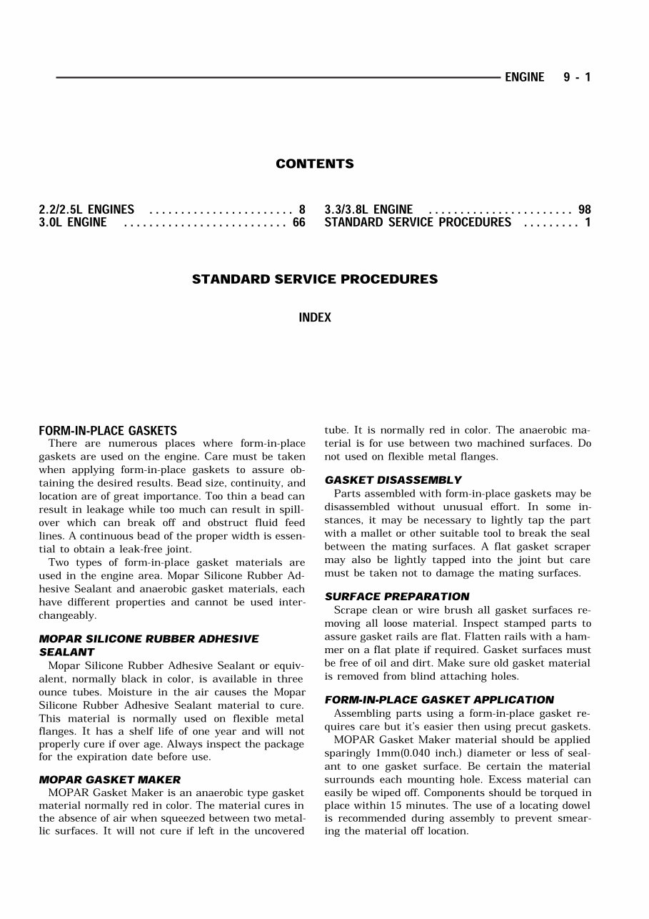 1990 Chrysler LeBaron Service & Repair Manual preview img 1
