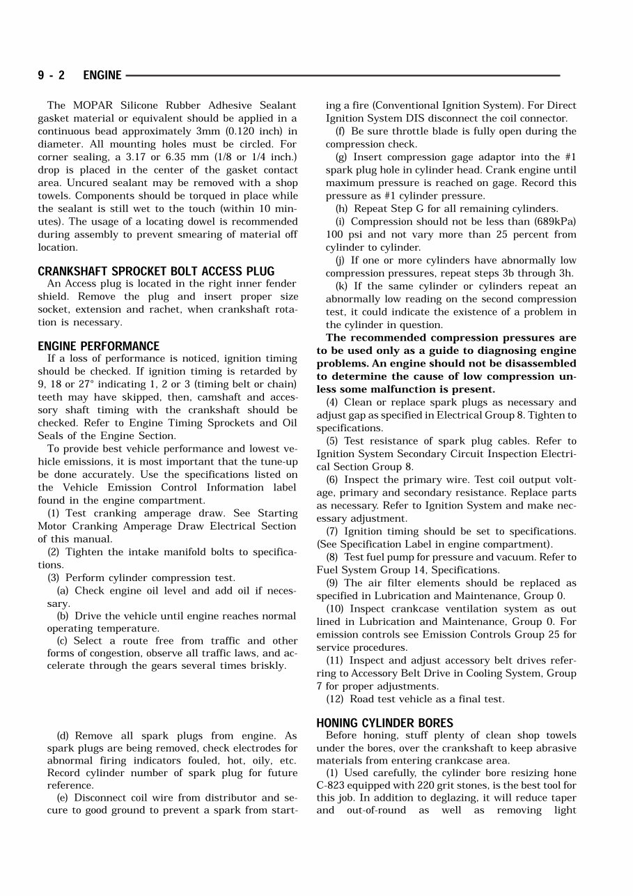 1990 Chrysler LeBaron Service & Repair Manual preview img 2