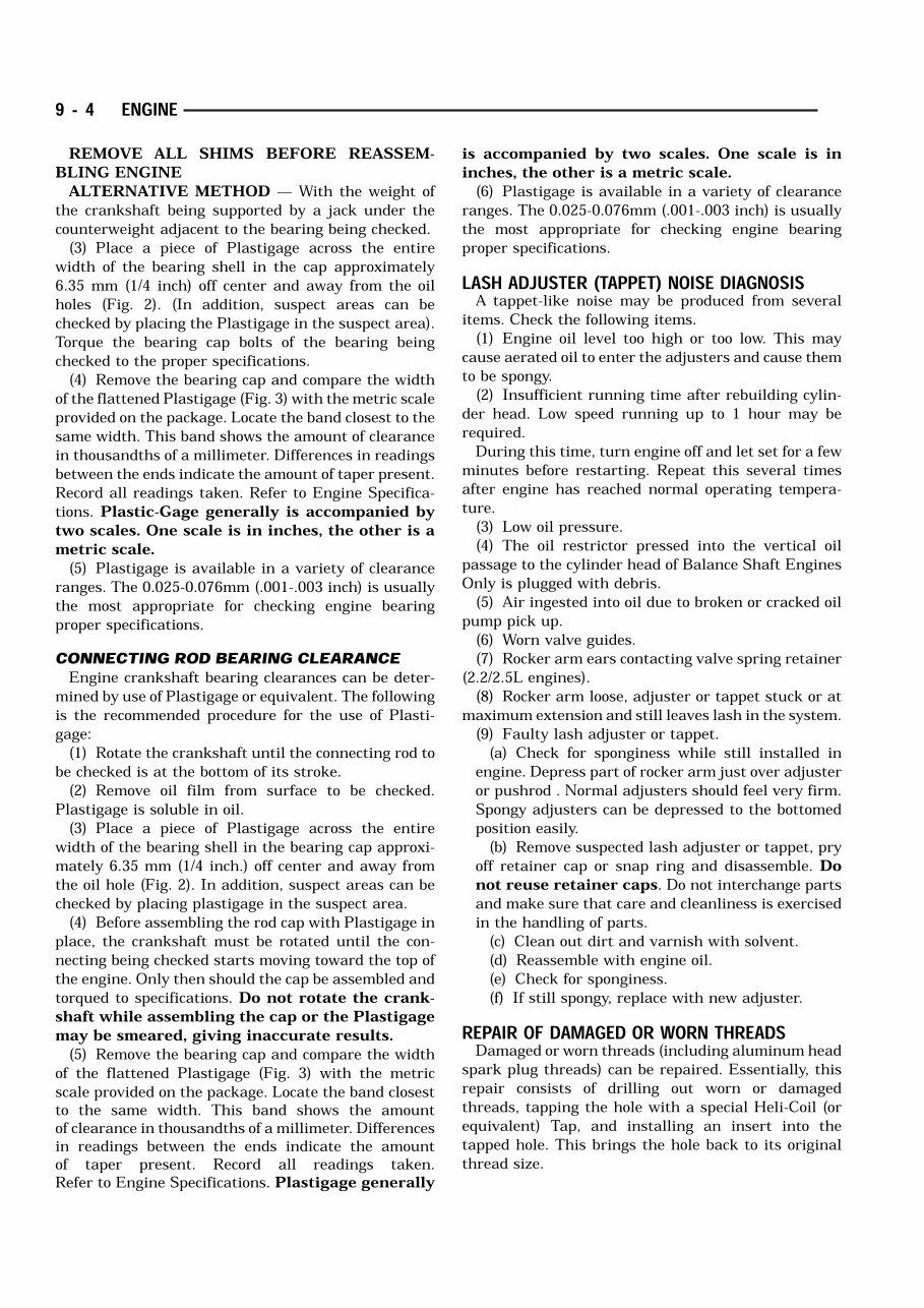 1990 Chrysler LeBaron Service & Repair Manual preview img 4