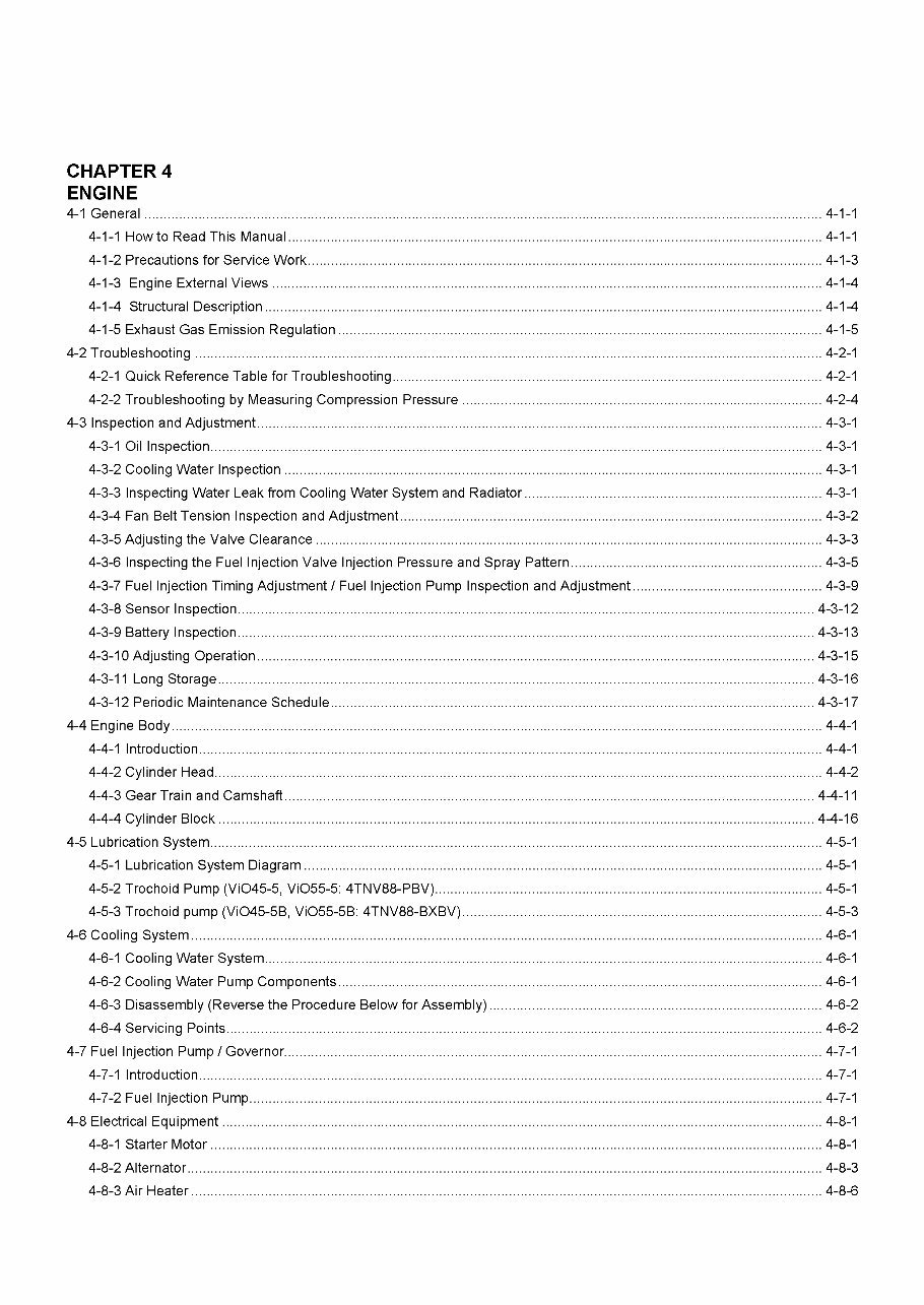2006-2013 Yanmar ViO45-5, ViO55-5 Excavators OEM Service & Repair Manual preview img 4