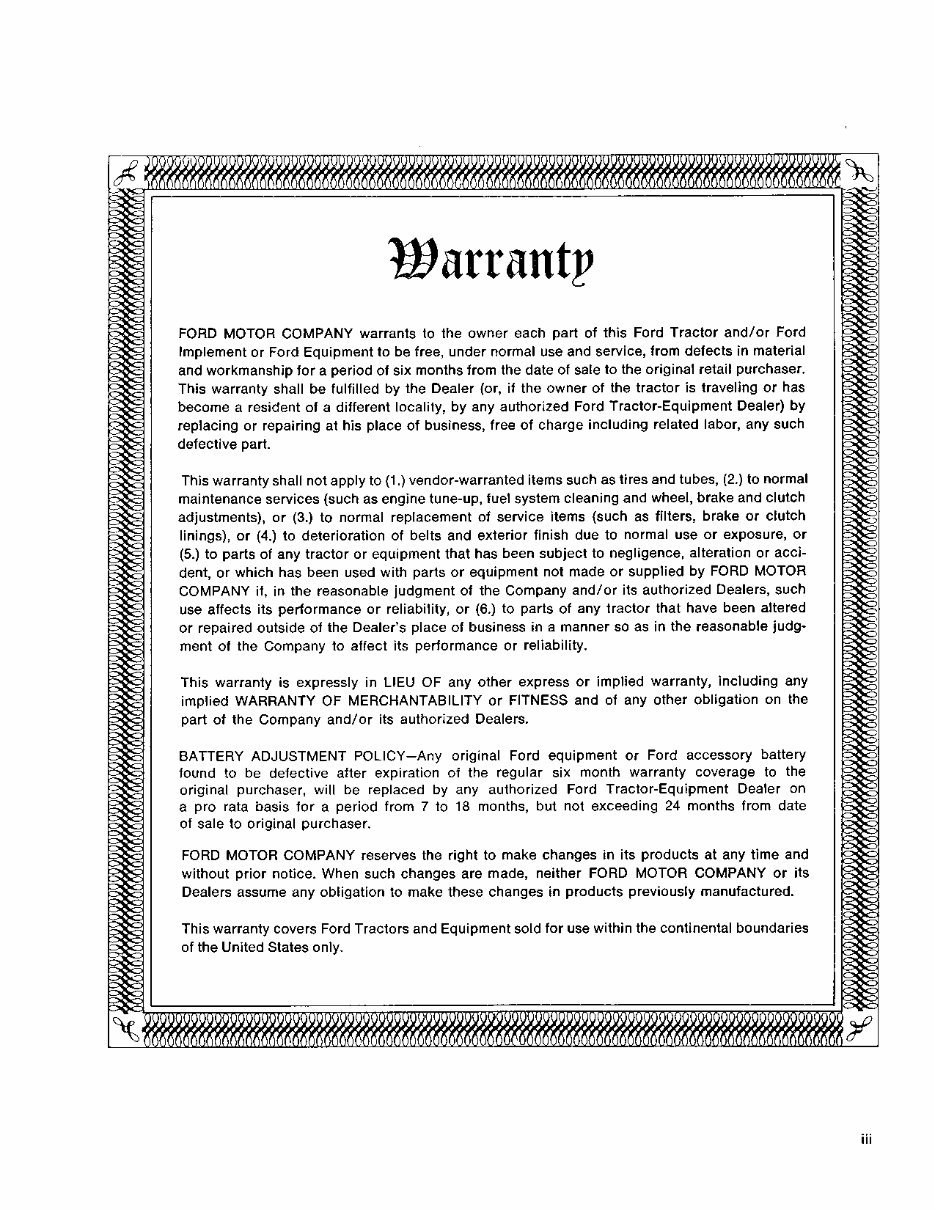 FORD New HOLLand 8000 Tractor Operators Manual preview img 5