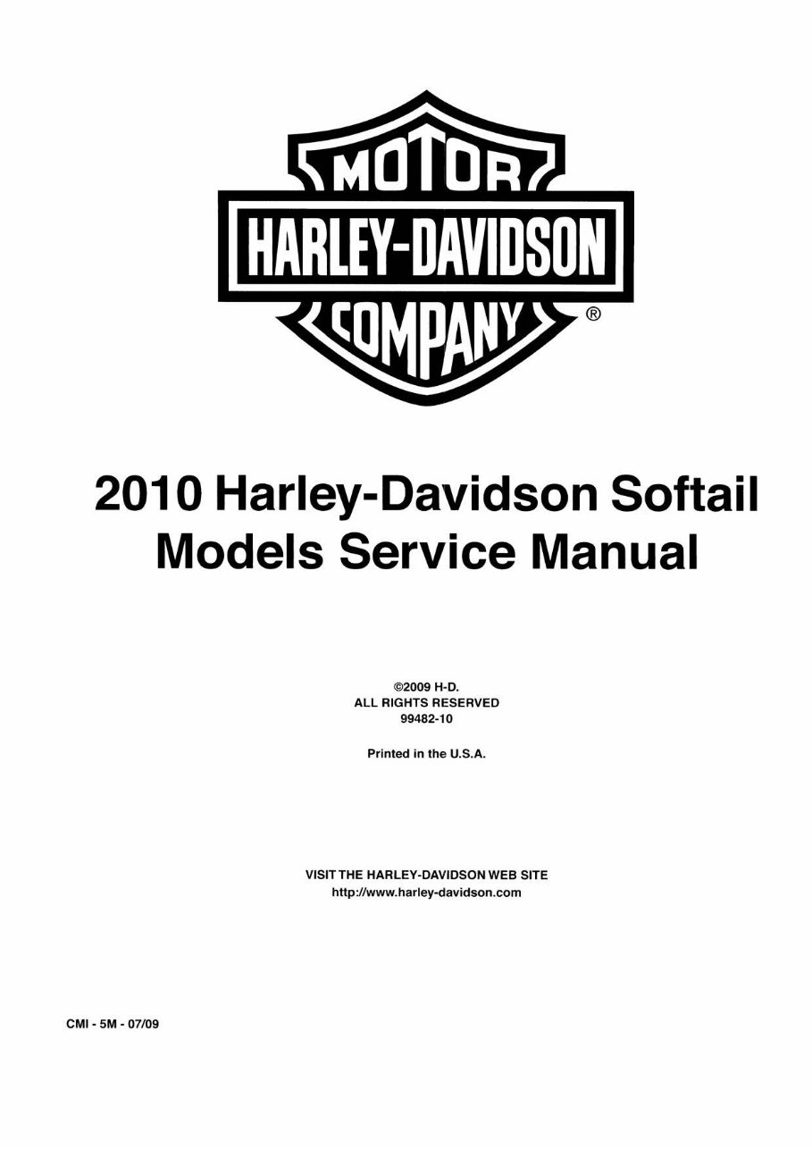 2010 Harley-Davidson Softail FLSTSB Cross Bones Service & Repair Manual preview img 1