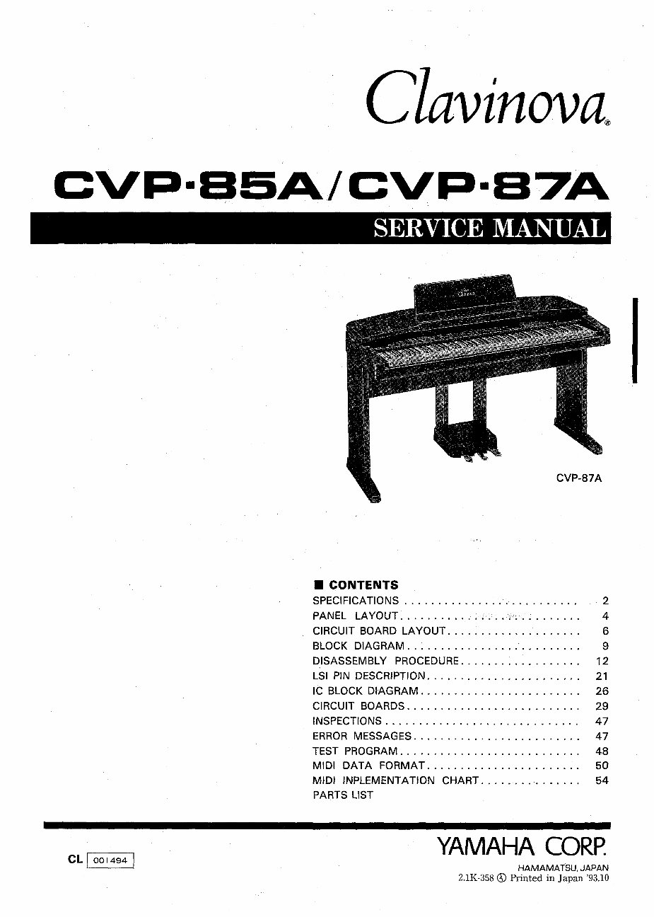 Yamaha cvp-85 cvp-87 cvp85a cvp87a complete service manual preview img 1