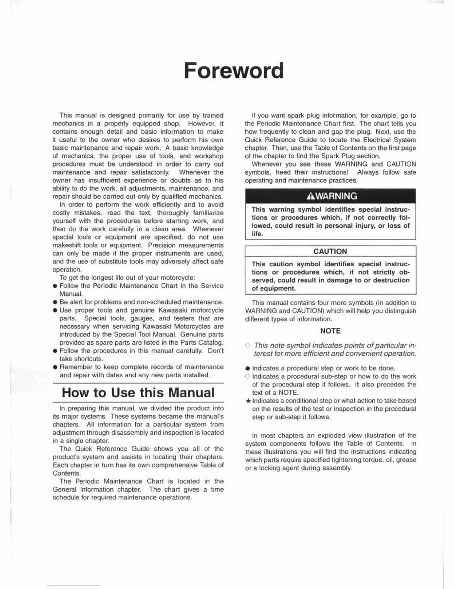 1999-2002 Kawasaki KX(125-250) Service & Repair Manual preview img 7
