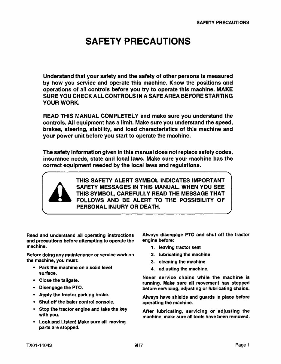 CASE IH 8430 ROUND BALER Operators Manual #2 preview img 9