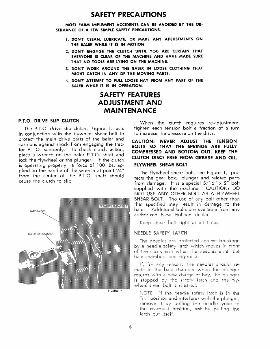 NEW HOLLand 268 HAYLINER BALER Operators Manual preview img 6