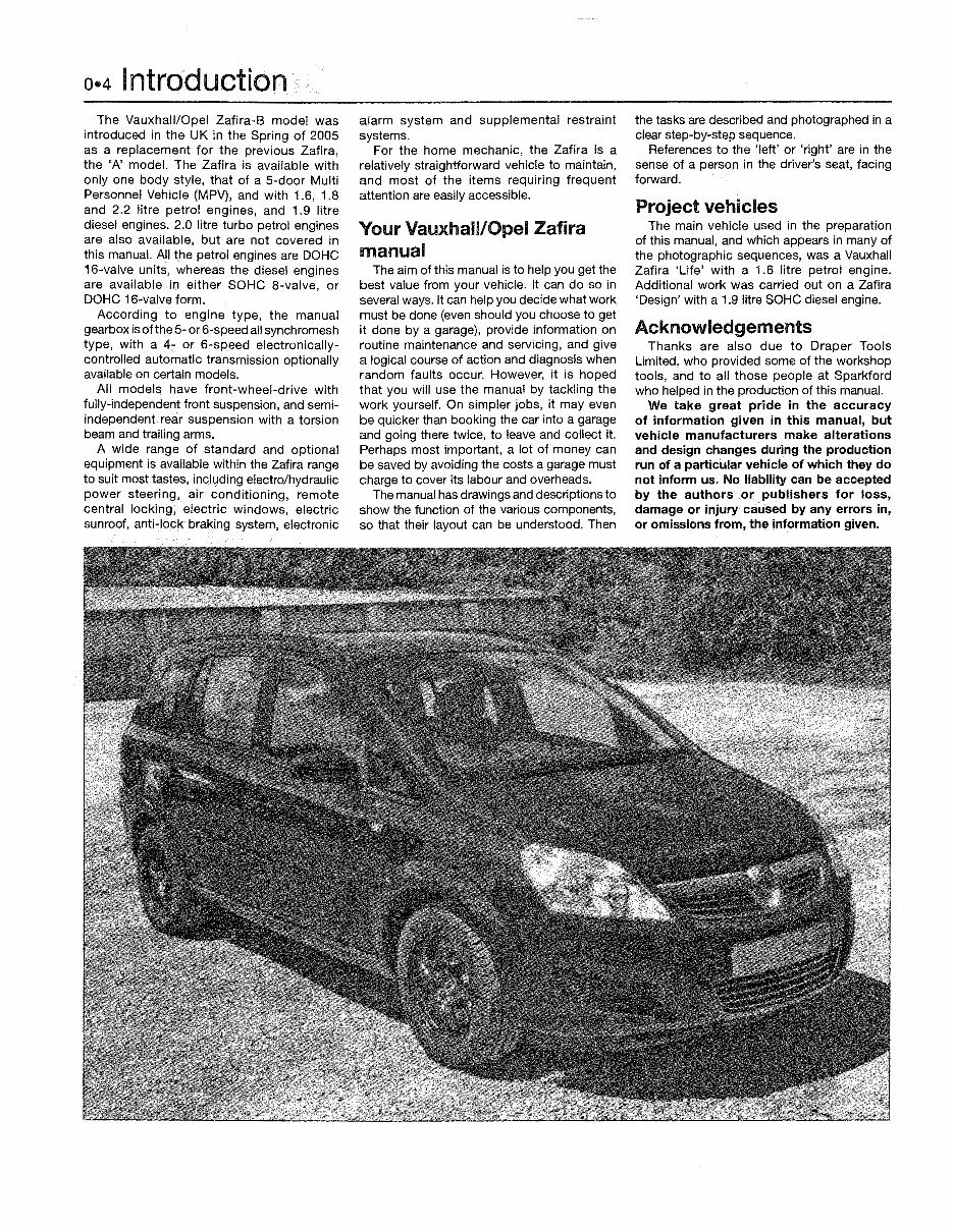 2005-2010 Opel Vauxhall Zafira Petrol Diesel Service & Repair Manual preview img 4