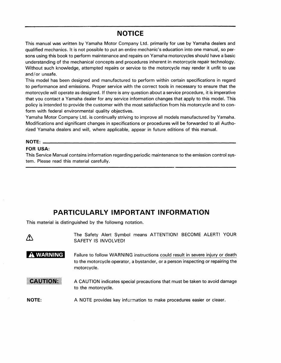 2006 YAMAHA XT225 Motorcycle Repair Service Manual preview img 3
