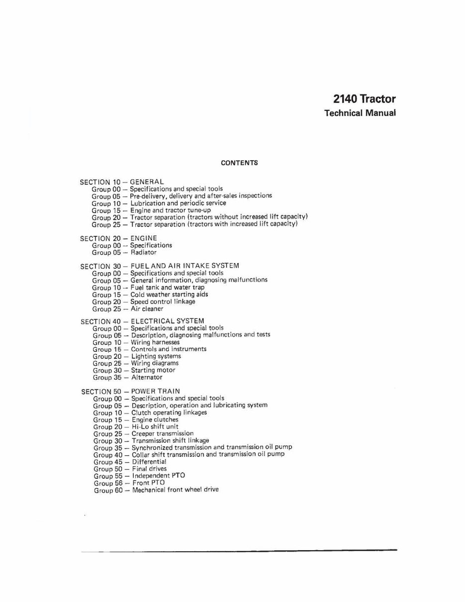 John Deere 2140 Tractor Complete Workshop Service Repair Manual preview img 1
