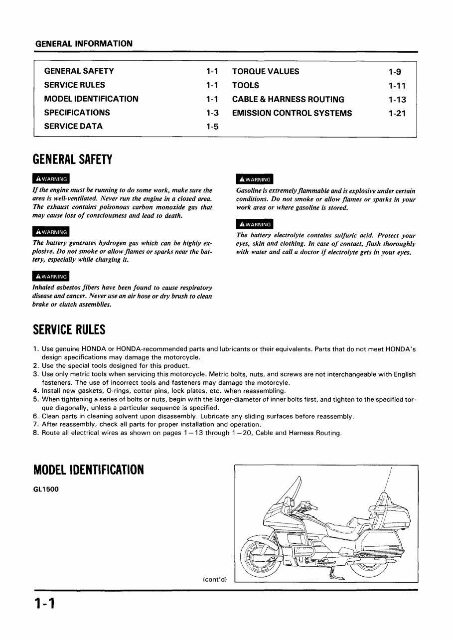 Honda GL1500 Workshop Manual 1989 Onwards preview img 3