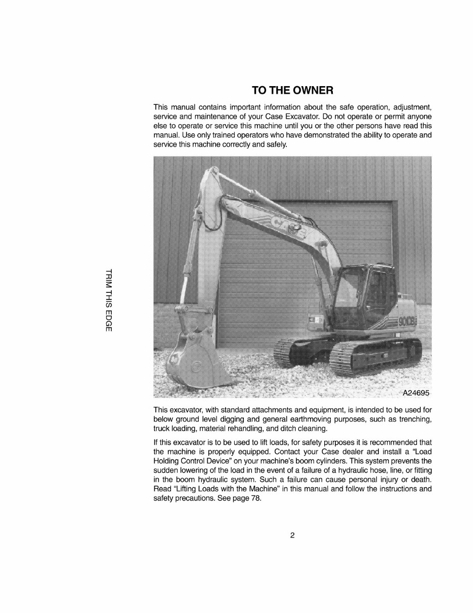 Case 9010B Excavator FACTORY Operators Owner Instruction Manual - IMPROVED - preview img 4